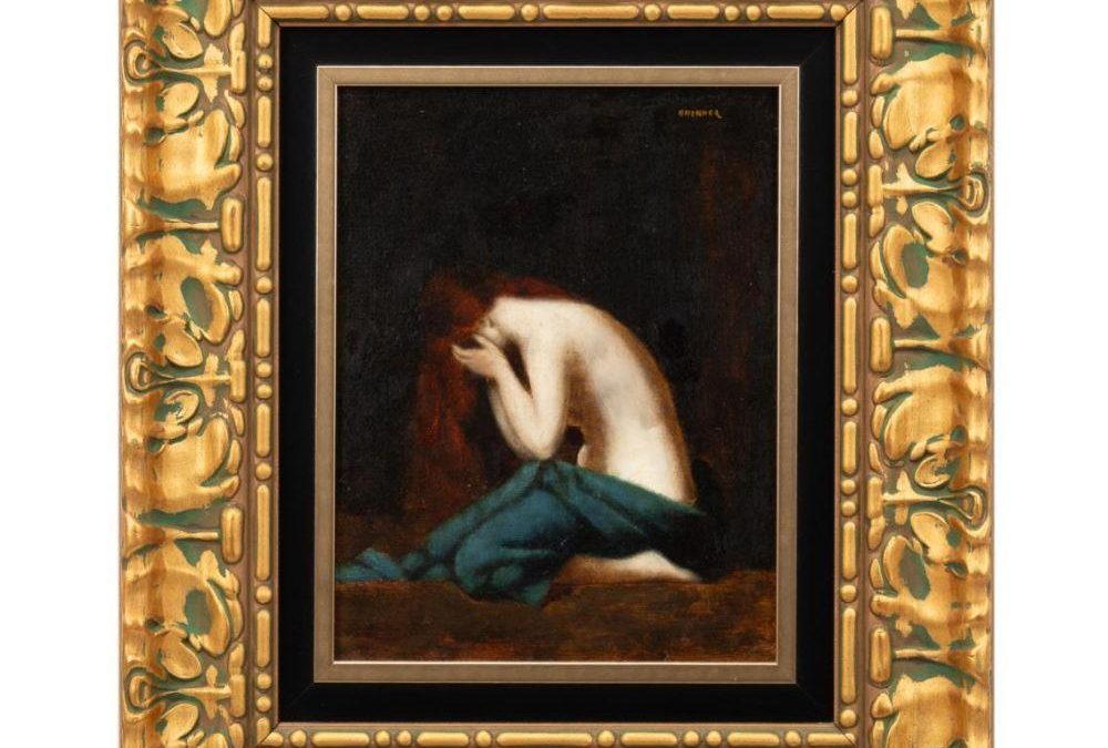 AN OIL ON CANVAS PAINTING BY JEAN JACQUES HENNER (FRENCH, 1829-1905) SELLS FOR $27,225 ON DAY 2 OF AUCTIONS HELD SEPT. 12 th AND 13 th BY AHLERS & OGLETREE