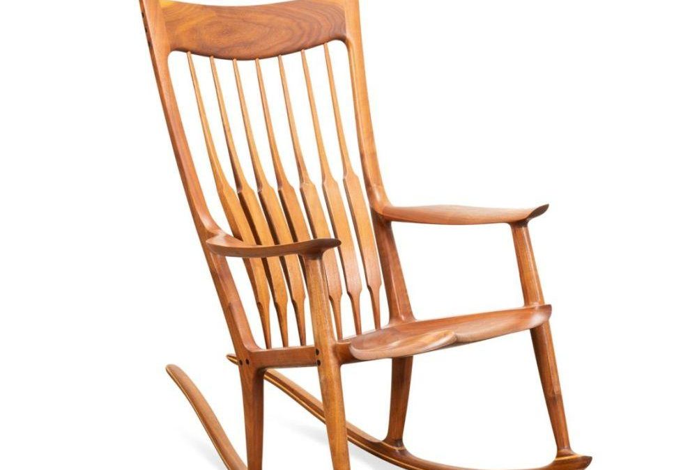 A SAM MALOOF ROCKING CHAIR, 5 LITHOGRAPHS BY SALVADOR DALI AND AN OIL PAINTING BY WILLIAM TOLLIVER